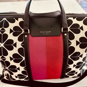 Kate Spade Black and Red Patterned Tote